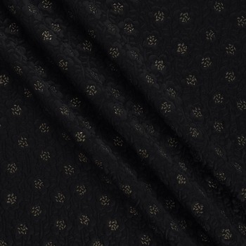 Jacquard floral con relieve negro oro